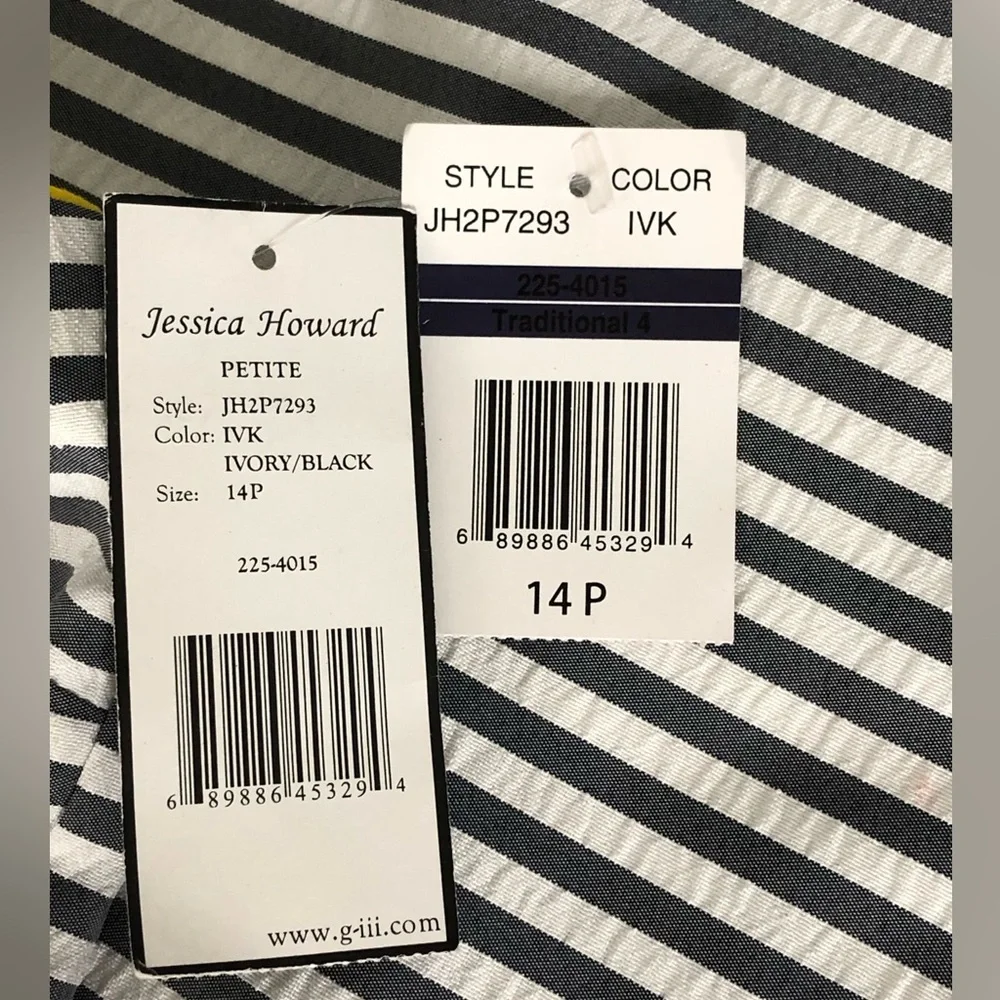 Jessica Howard Striped Midi Dress with Yellow Accents - Picture 4 of 4